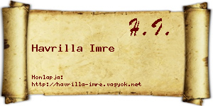 Havrilla Imre névjegykártya